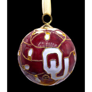 OU Cloisonne Christmas Ornament Box University of Oklahoma Sooners Kitty Keller